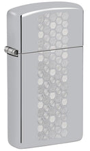 Load image into Gallery viewer, Zippo Lighter - Custom Engraved with Your Message for Slim® Honeycomb Design High Polish Chrome Pocket Lighter 46270