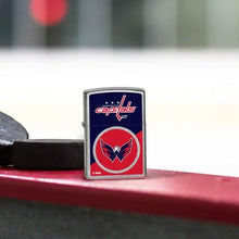 Load image into Gallery viewer, Zippo Lighter - Custom Engraved with Your Message for NHL Washington Capitals 2024 Street Chrome Pocket Lighter 46211