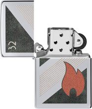 Load image into Gallery viewer, Zippo 32 Flame Design Vintage High Polish Chrome Pocket Lighter