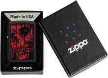 Load image into Gallery viewer, Zippo Red Skull Design Black Matte Pocket Lighter