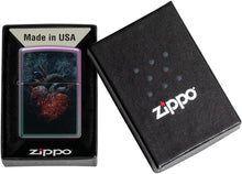Load image into Gallery viewer, Zippo Lighter - Customized Message Dark Heart Iridescent Pocket Lighter 46583