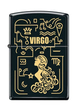 Load image into Gallery viewer, Zippo Lighter- Personalized Message Engrave for Virgo Zodiac Black Matte #Z5309