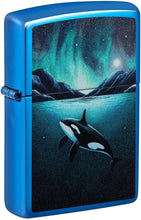 Load image into Gallery viewer, Zippo Lighter - Customized Message Killer Whale Design - High Polish Blue 48984
