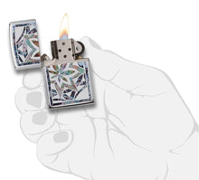 Load image into Gallery viewer, Zippo Lighter - Customize Message Engrave for Chrome Fusion Leaf Art #29727