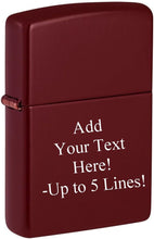 Load image into Gallery viewer, Zippo Lighter – Customized Message Windproof Classic Pocket Lighter Merlot Matte