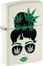 Load image into Gallery viewer, Zippo Cannabis Girl Design Glow in The Dark Pocket Lighter