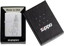Load image into Gallery viewer, Zippo Lighter - Custom Message Engrave Devilish Ace Design - Satin Chrome 48658