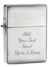 Load image into Gallery viewer, Zippo Lighter -Personalized Message Engraved Customized for 1935 Replica Original Zippo Lighter 1935 No/slashes