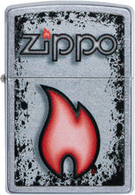 Load image into Gallery viewer, Zippo Flame Logo Design Street Chrome Pocket Lighter
