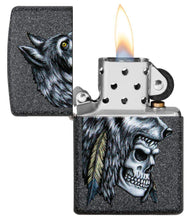 Load image into Gallery viewer, Zippo Lighter- Personalized Engrave Wolf WolvesZippo Lighter Black Crackle 29863