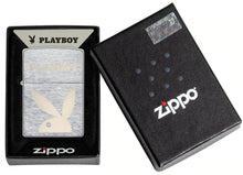 Load image into Gallery viewer, Zippo Lighter - Personalized Customize Message Engrave on Backside for Playboy Bunny (Brushed Chrome #49831)