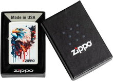 Load image into Gallery viewer, Zippo Lighter - Customized Message on Painted Eagle White Matte Pocket 46692