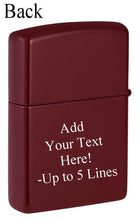 Load image into Gallery viewer, Zippo Lighter - Customized Message on Tattoo Heart Merlot Pocket Lighter 46584