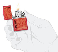 Load image into Gallery viewer, Zippo Lighter - Custom Engraved with Your Message - Made in USA Design - Red Matte 46487