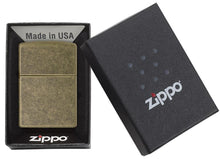 Load image into Gallery viewer, Zippo Lighter - Personalized Custom Message Engrave on Brass Windproof Lighter Antique Brass 201FB