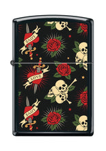 Load image into Gallery viewer, Zippo Lighter- Roses Hearts Skulls Love Black Matte Windproof Lighter #Z5037