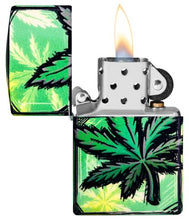 Load image into Gallery viewer, Zippo Lighter - Custom Engraved with Your Message for Glowing Leaves Design 540 Color Glow in The Dark Pocket Lighter 46253