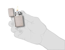 Load image into Gallery viewer, Zippo Lighter - Personalized Customize Message Engrave on Slim Size Windproof Lighter (Brushed Chrome #1600)