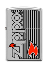 Load image into Gallery viewer, Zippo Lighter - Personalized Custom Message Engraved on Backside for Zippo and Flame Satin Chrome #Z5102