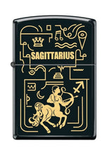 Load image into Gallery viewer, Zippo Lighter- Personalized Message for Sagittarius Zodiac Black Matte #Z5306