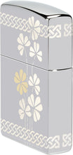 Load image into Gallery viewer, Zippo Laser 360° Clover Design High Polish Chrome Pocklet Lighter
