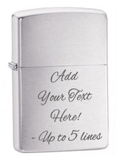 Load image into Gallery viewer, Zippo Lighter - Message Engraved Customized Armor Brushed Chrome #162