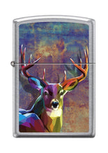 Load image into Gallery viewer, Zippo Lighter- Deer Abstract Buck Design Street Chrome Windproof Lighter #Z1089