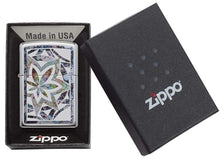 Load image into Gallery viewer, Zippo Lighter - Customize Message Engrave for Chrome Fusion Leaf Art #29727