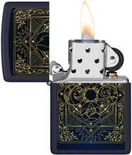Load image into Gallery viewer, Zippo Lighter - Custom Message Engrave Elements Design - Navy Matte 48958
