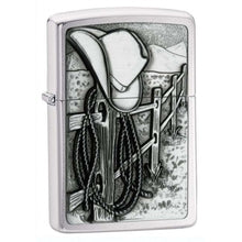 Load image into Gallery viewer, Zippo Lighter- Personalized Engrave Cowboy Hat and Rope Westerns Resting 24879