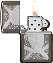 Load image into Gallery viewer, Zippo John Smith Gumbula Owl Design Black Ice Pocket Lighter