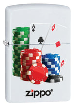 Load image into Gallery viewer, Zippo Lighter- Casino Chips and Cards White Matte Windproof Lighter #Z5144