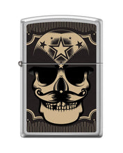 Load image into Gallery viewer, Zippo Lighter-Military Skull Two Satin Chrome Windproof Lighter #Z5407