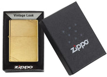 Load image into Gallery viewer, Zippo Lighter - Personalized Custom Message Engrave on Brass Windproof Lighter Vintage w/Slashes 240