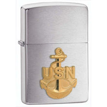 Load image into Gallery viewer, Zippo Lighter- Personalized Message Engrave for Navy Brushed Chrome #280ANC