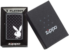 Load image into Gallery viewer, Zippo Lighter - Personalized Customize Message Engrave on Backside for Playboy Bunny (Black 29578)