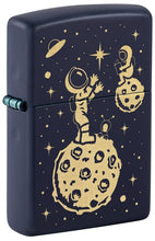 Load image into Gallery viewer, Zippo Lighter - Custom Engraved with Your Message - Lost in Space Design, Engraved - Navy Matte 46423