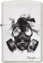 Load image into Gallery viewer, Zippo Spazuk Gas Mask Design Pocket Lighter, White Matte with Gas Mask