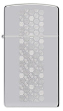 Load image into Gallery viewer, Zippo Lighter - Custom Engraved with Your Message for Slim® Honeycomb Design High Polish Chrome Pocket Lighter 46270