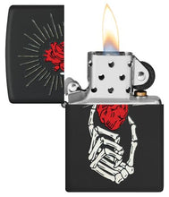 Load image into Gallery viewer, Zippo Lighter - Custom Engraved with Your Message - Undying Love Design - Black Matte 46469