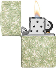 Load image into Gallery viewer, Zippo Cannabis Design 540 Glow in The Dark Pocket Lighter