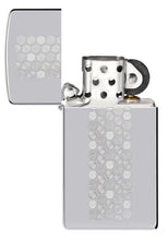 Load image into Gallery viewer, Zippo Lighter - Custom Engraved with Your Message for Slim® Honeycomb Design High Polish Chrome Pocket Lighter 46270