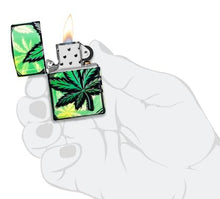 Load image into Gallery viewer, Zippo Lighter - Custom Engraved with Your Message for Glowing Leaves Design 540 Color Glow in The Dark Pocket Lighter 46253