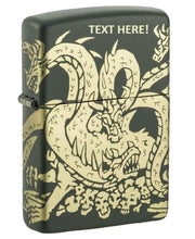 Load image into Gallery viewer, Zippo Lighter- Personalized Message Engrave for Dragon Dragon Design 48907