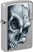 Load image into Gallery viewer, Zippo Lighter - Customize Message on Skull and Flame Street Chrome Pocket 46587