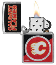 Load image into Gallery viewer, Zippo Lighter - Custom Engraved with Your Message for NHL Calgary Flames 2024 Street Chrome Pocket Lighter 46184