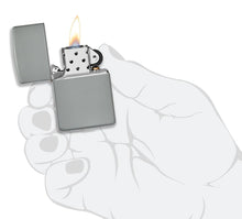 Load image into Gallery viewer, Zippo Lighter - Personalized Message Engraved on Backside Colored Windproof Lighter Flat Grey 49452