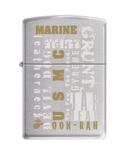 Load image into Gallery viewer, Zippo Lighter -for USMC Ooh-Rah! Devil Dogs First to Fight The Few The Proud Text Grunt Military Brush Chrome Windproof Lighter #Z5346