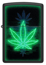 Load image into Gallery viewer, Zippo Lighter - Custom Engraved with Your Message for Gleaming Leaf Design Black Matte Pocket Lighter 46266