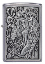 Load image into Gallery viewer, Zippo Lighter - Personalized Customize Message Engrave on Backside for Skull and Angel Emblem Design #49442